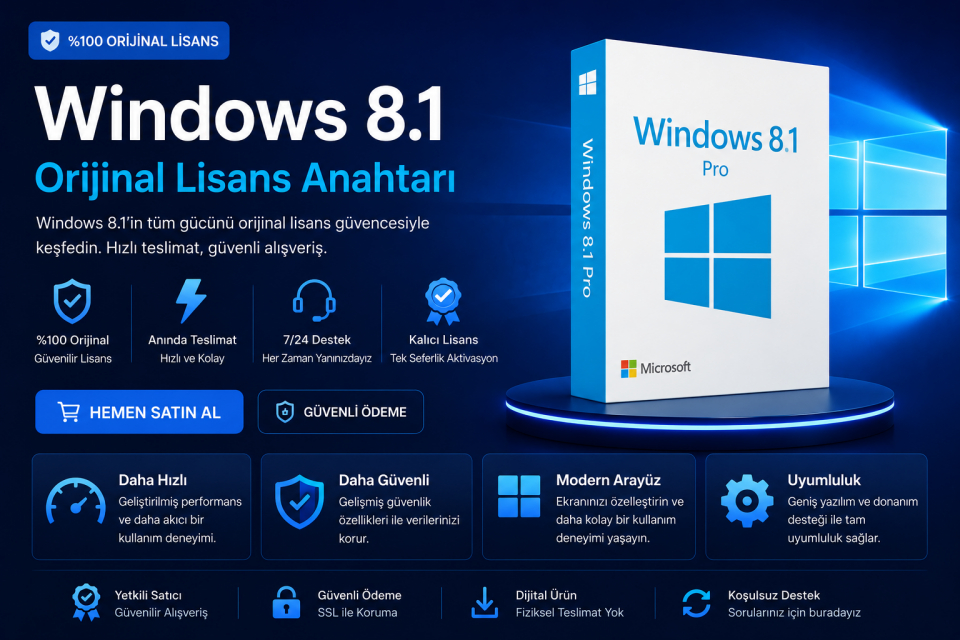 Windows 8.1 Pro Lisans Key