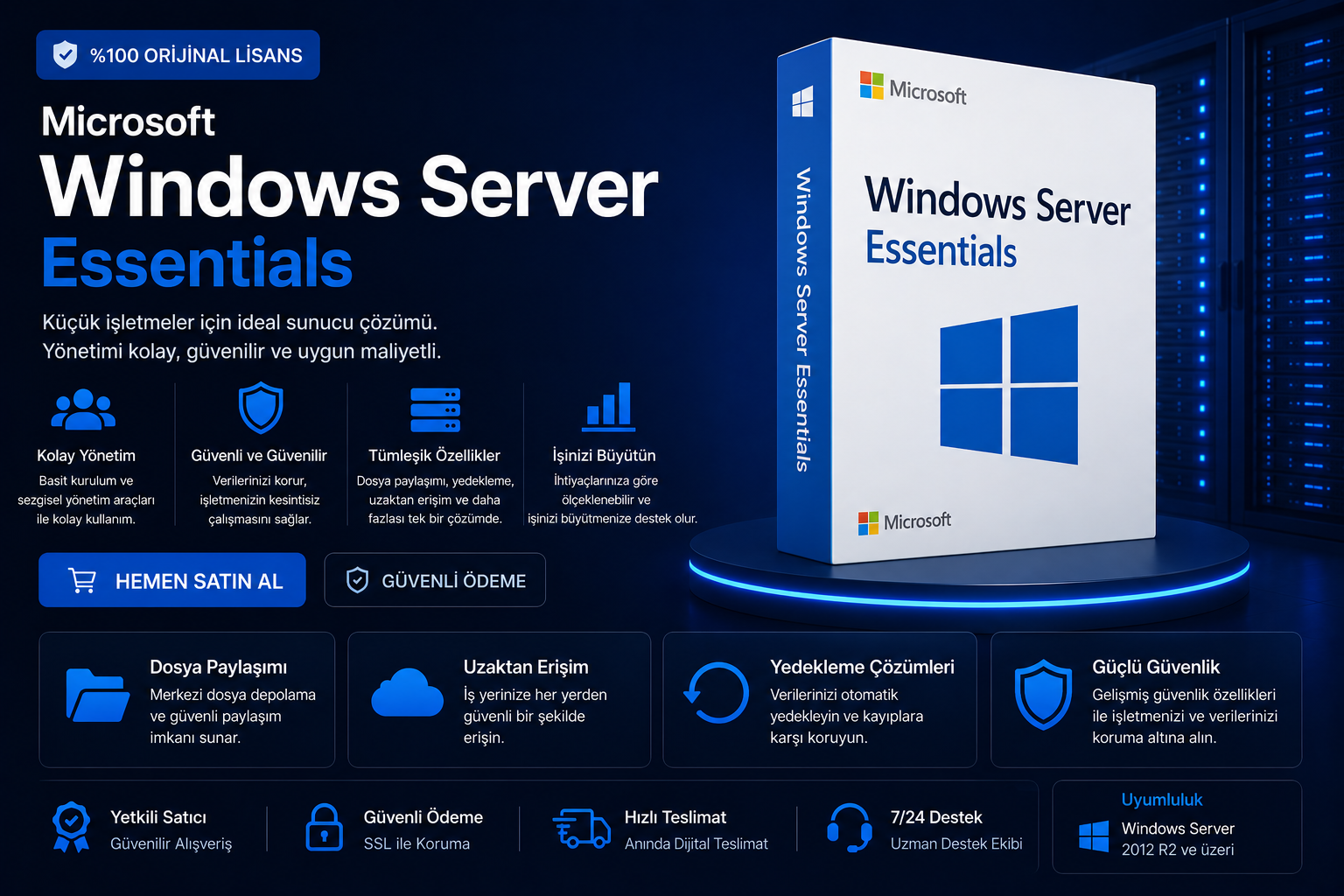 Windows Server Essentials Dijital Lisans