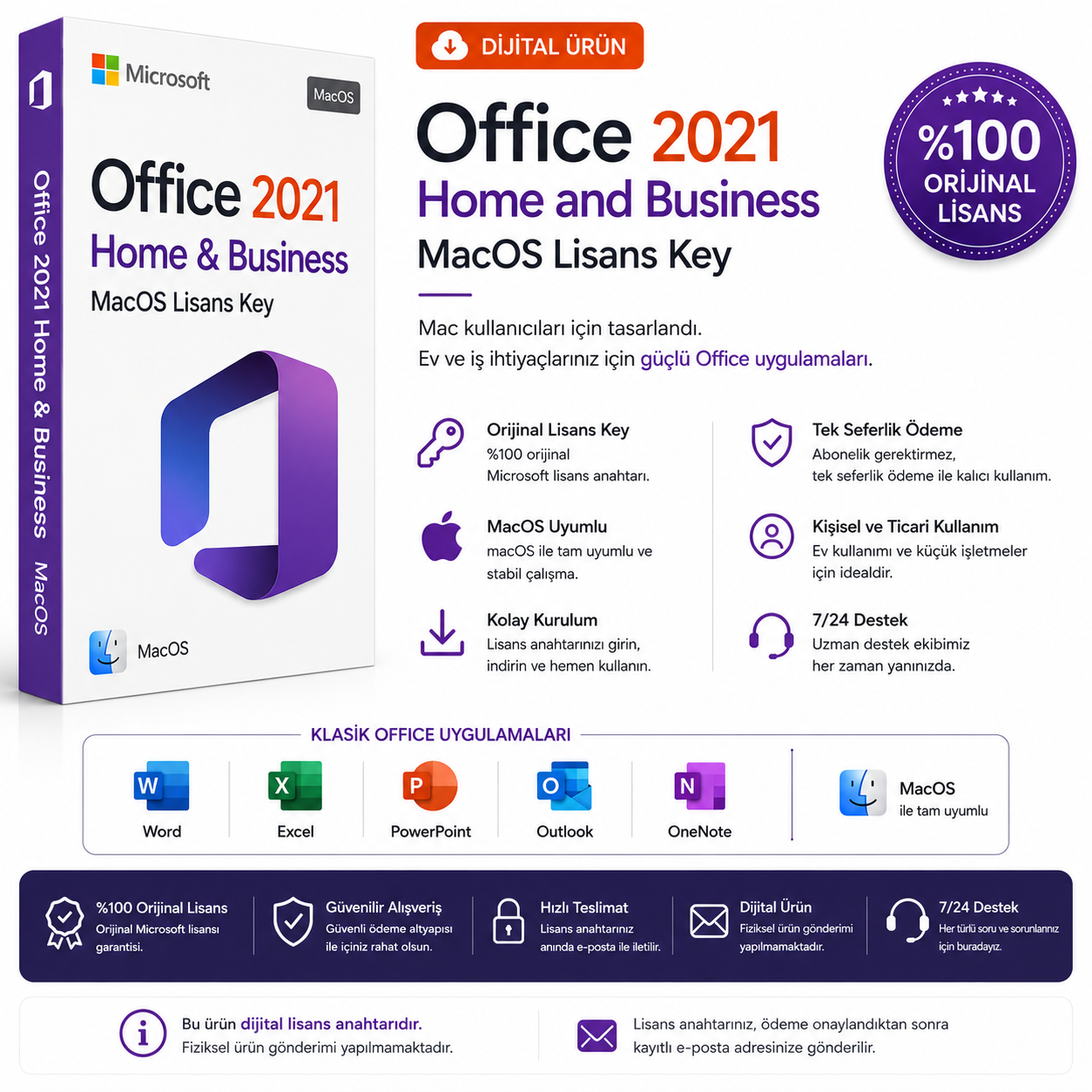 Office 2021 Home and Business MacOS Lisans (Maile Kayıt)
