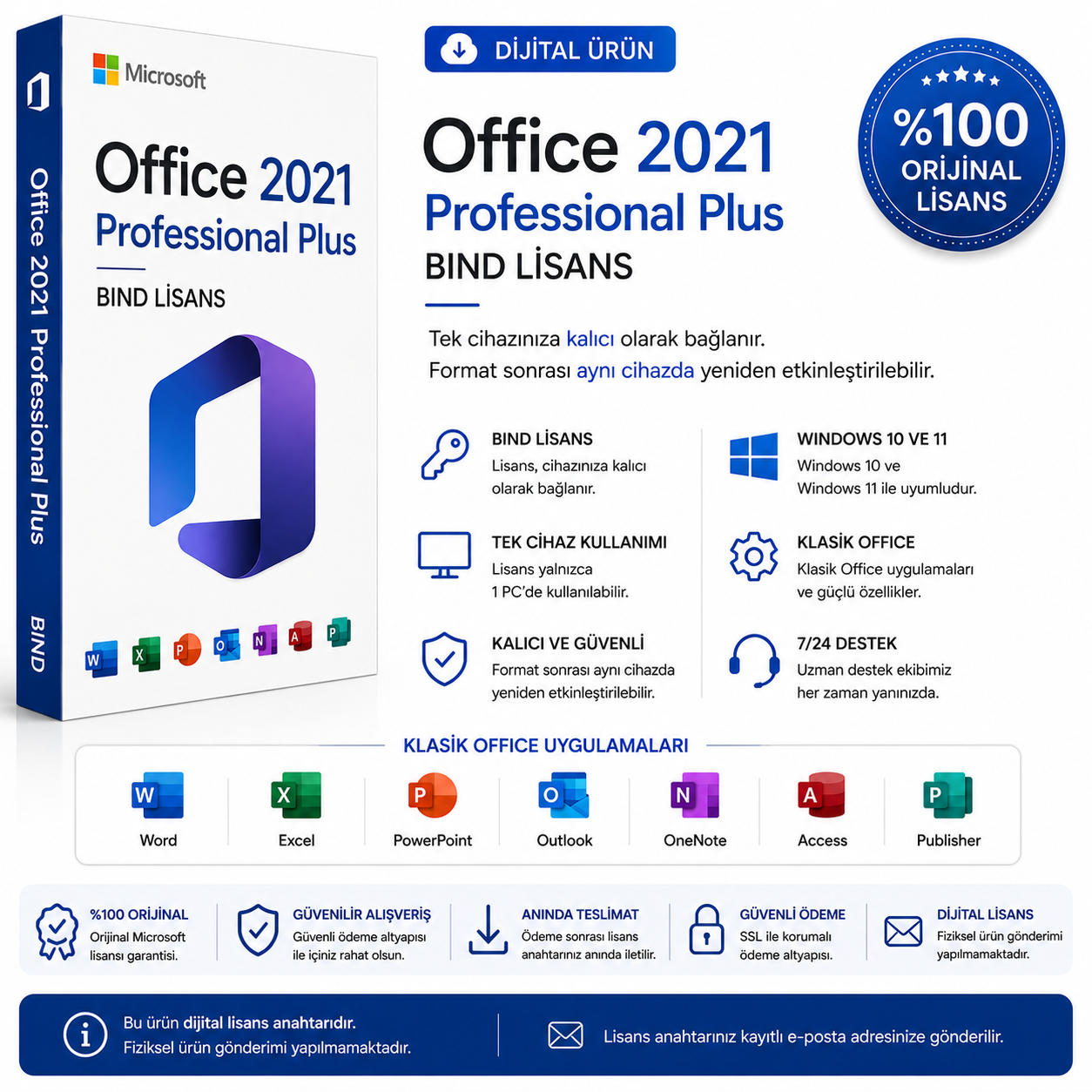 Office 2021 Professional Plus Bind Lisans (Maile Kayıt)