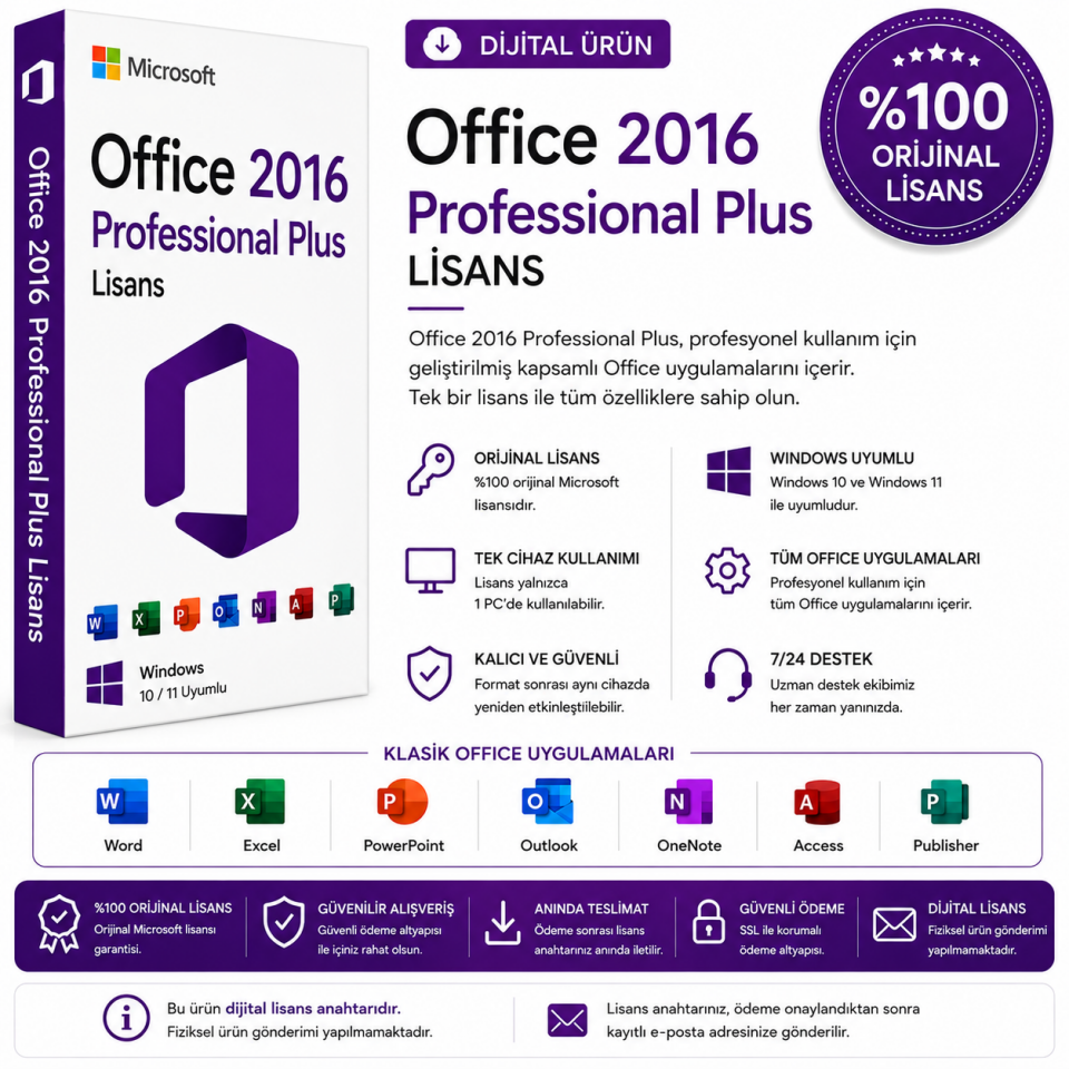 Office 2016 Professional Plus Lisans