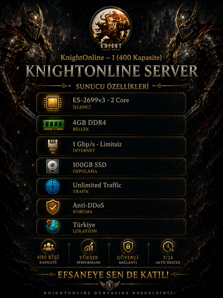 KnightOnline - 1 (400 Kapasite)